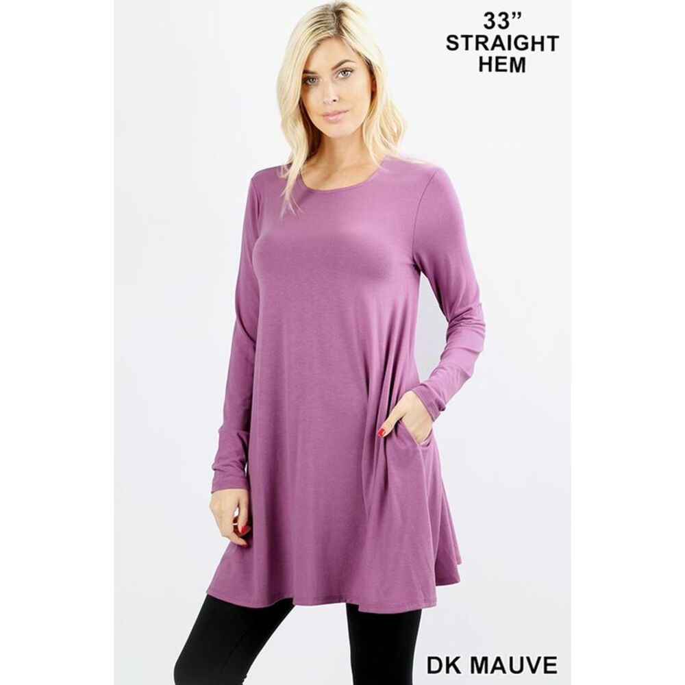 World of Leggings Long Sleeve Swing Tunic with Pockets